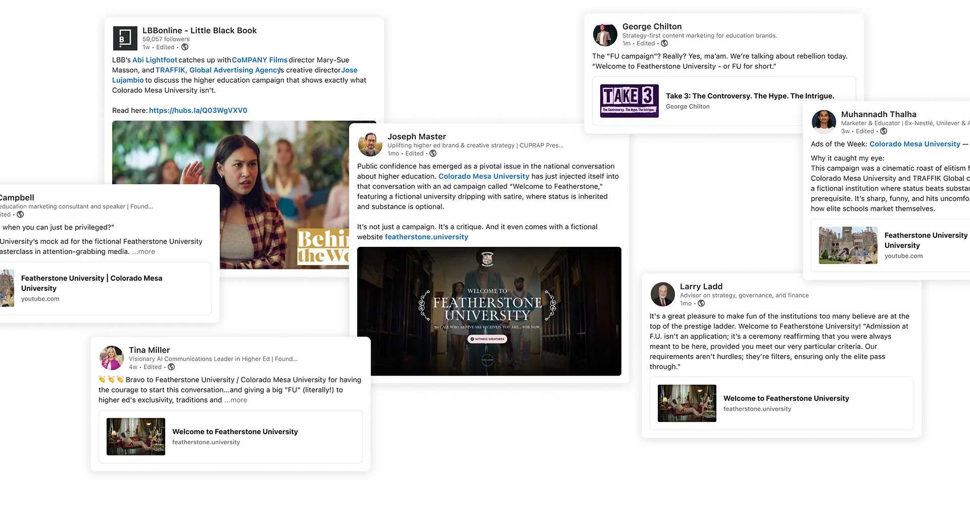 Social posts about the campaign