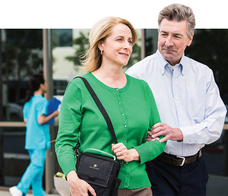 Couple leaving clinic